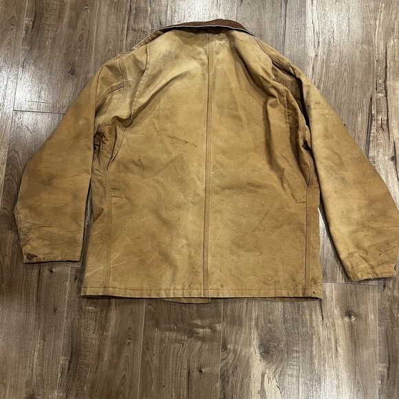 VTG Carhartt‎ Chore Coat XL Duck Canvas Jacket Quilt Lined Thrashed  Workwear - Picture 10 of 12
